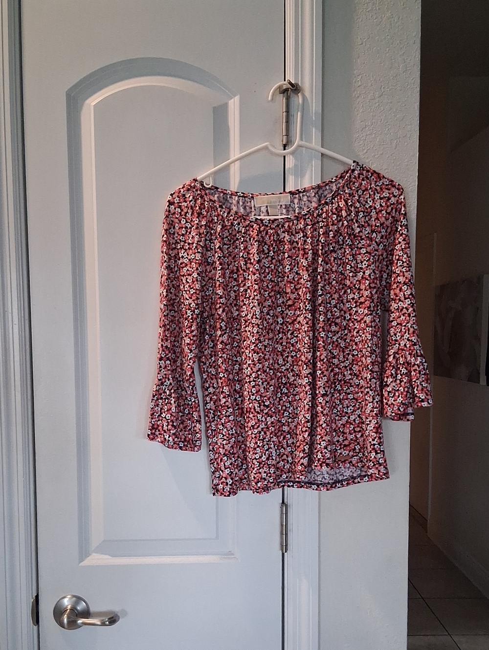 Michael Kors Pink Floral Peasant Blouse